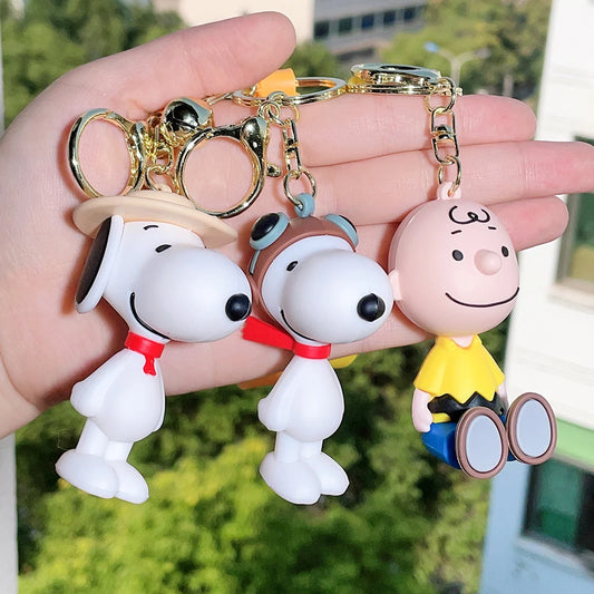 Adorable Snoopy Cartoon Keychain – Kawaii Trendy Bag Charm for Girls