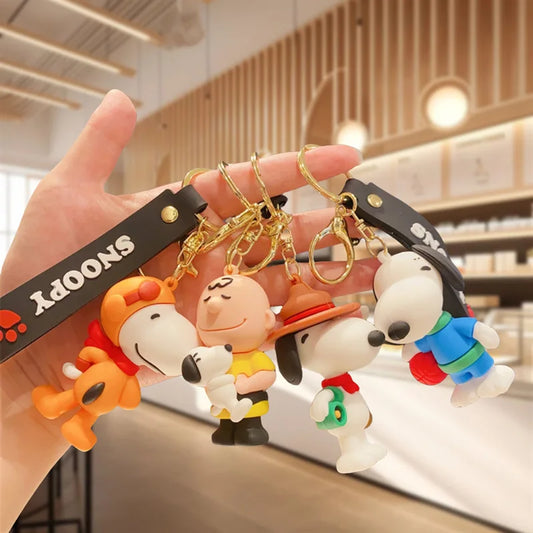 MINISO Anime Snoopy & Charlie Keychain – Cute Bag & Car Accessories