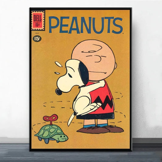 MINISO Snoopy Graffiti Art Canvas – Comic Peanuts Prints for Kids' Rooms