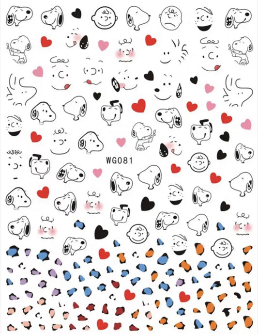 3D Cartoon Snoopy & Friends Nail Stickers – Fun Nail Art for All Ages