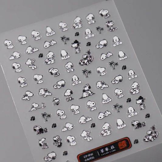 Snoopy 5D Nail Stickers – Cute Anime Character Nail Art Supplies