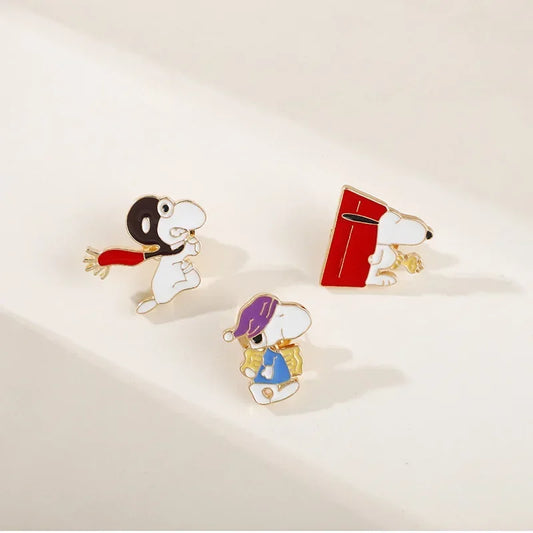Snoopy Cartoon Lapel Pin – Cute Enamel Pins for Accessories & Decoration