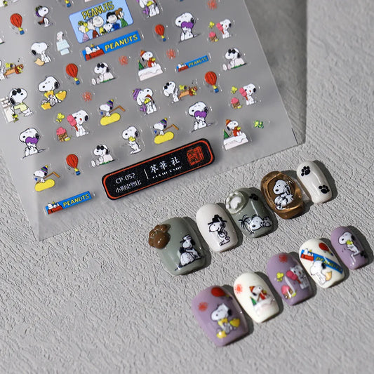 Snoopy 5D Nail Stickers – Cute Anime Character Nail Art Supplies
