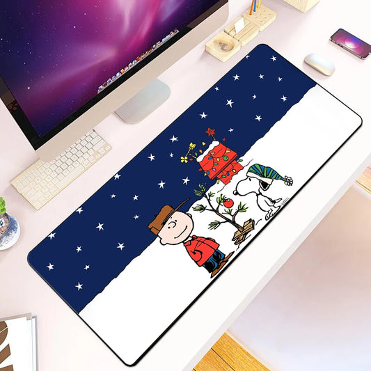 Cartoon Cute Snoopy Mousepad – XXL Desk Pad for Gamers and Office Use