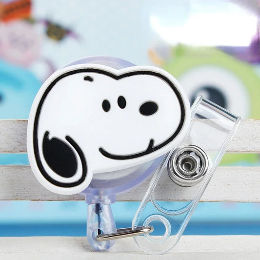 Snoopy Retractable Badge Reel Clip – Cute Office Supplies for Students
