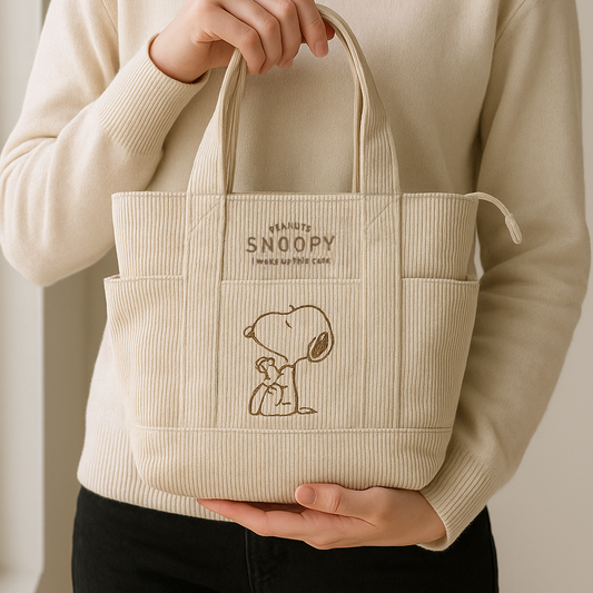 Snoopy Corduroy Tote Bag