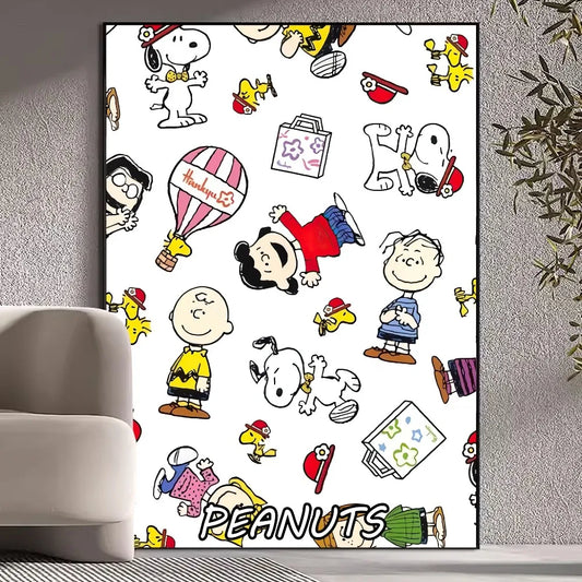MINISO Snoopy Poster Prints – Charming Wall Art for Your Living Room