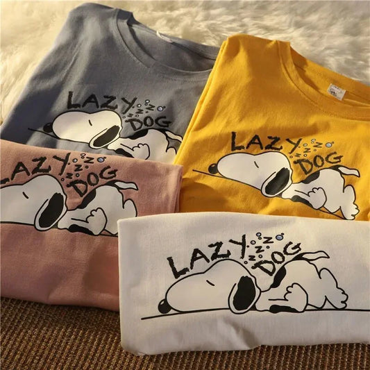 Snoopy Summer Short Sleeve T-Shirts – Hip Hop Streetwear for Women