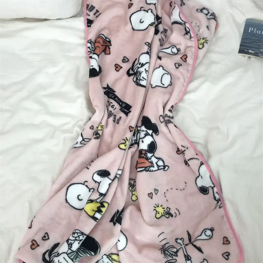 Snoopy Cartoon Blanket – Cute Office Nap Blanket &amp; Air Conditioning Shawl