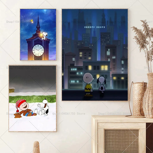 MINISO S-Snoopy Poster Stickers – Perfect for Coffee Houses and Bars