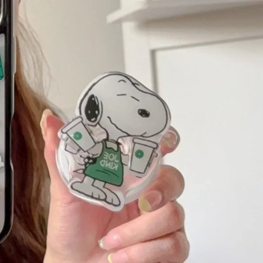 Korea Cute Cartoon Snoopy Magnetic Grip Tok Holder Magsafe Phone Case