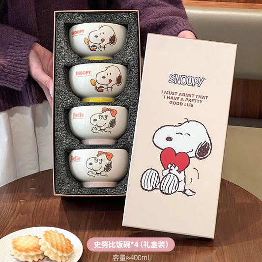 Adorable Snoopy Ceramic Rice Bowl Set – Perfect Gift for Any Occasion