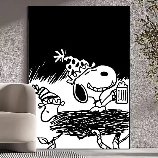 MINISO Snoopy Poster Prints – Charming Wall Art for Your Living Room