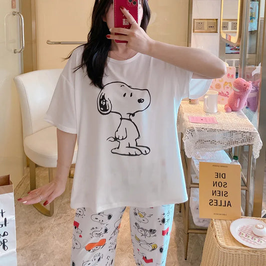Snoopy Women Pajama Set – Cute and Comfy Cartoon Nightwear
