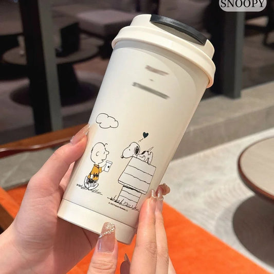 Snoopy Stainless Steel Coffee Mug – Kawaii Cute Desktop Cup for All Ages