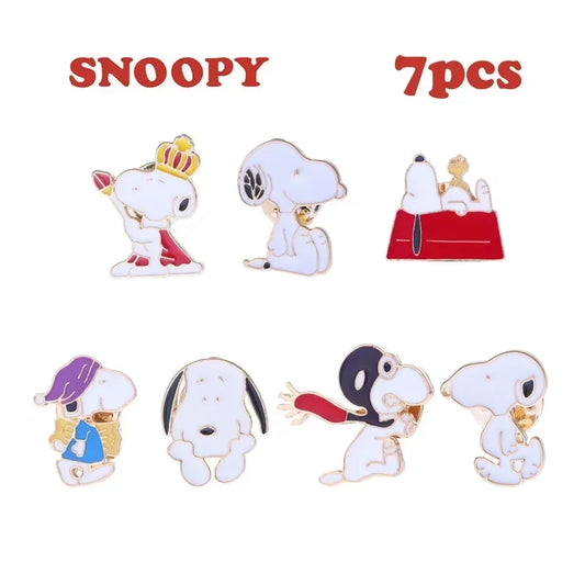 Adorable Snoopy Brooch Set – Cartoon Alloy Pins for All Ages