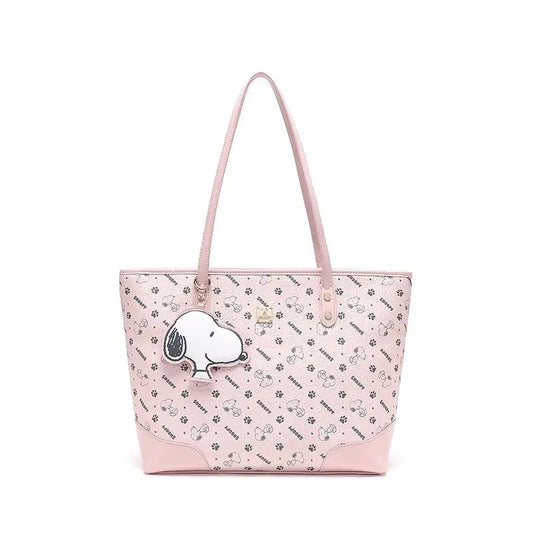 Snoopy cartoon cute tote bag creative kawaii girls fashion high-end shoulder handbag anime peripheral Christmas Halloween gift.