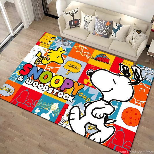 Cartoon Snoopy HD Printed Rugs – Perfect for Living Room &amp; Kids' Play Area