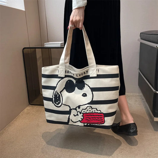 Snoopy Large Canvas Tote Bag