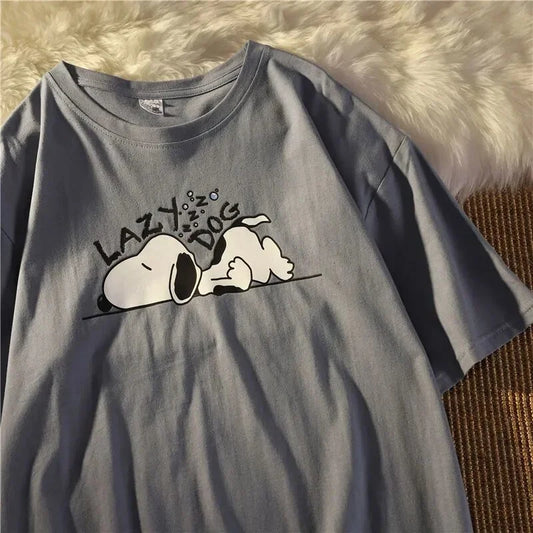 Snoopy Summer Short Sleeve T-Shirts – Hip Hop Streetwear for Women