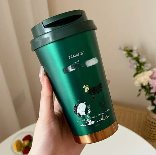 Snoopy Stainless Steel Coffee Mug – Kawaii Cute Desktop Cup for All Ages