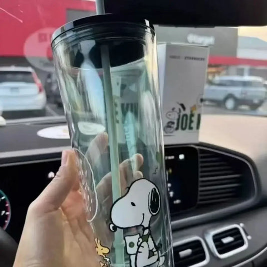 Snoopy New Joint Plastic Straw Cup – Kawaii Large Capacity Cartoon Cup