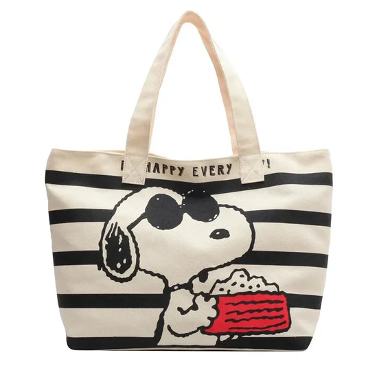 Hot Disney Snoopy Canvas Tote Bag for Students and Moms