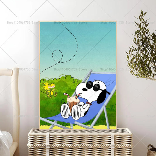 MINISO S-Snoopy Poster Stickers – Charming Wall Decor for Any Space