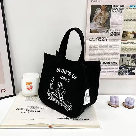 MINISO Snoopy Cartoon Canvas Tote Bag