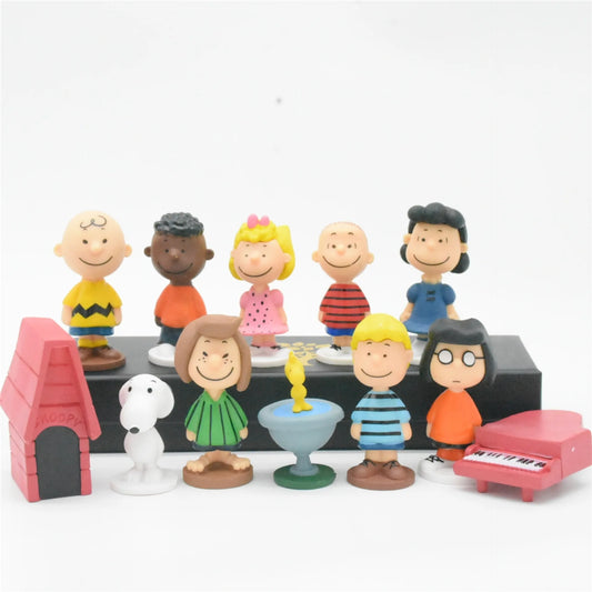 Snoopy &amp; Friends 12-Piece Ornament Set – Cute Cartoon Dolls for Kids