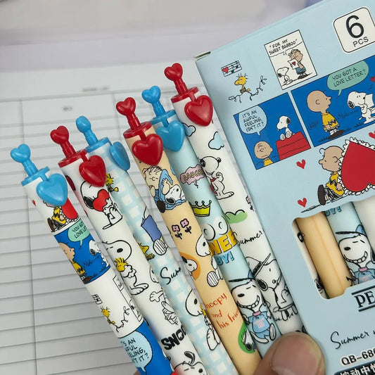 Love Snoopy Gel Pen Set – 6pcs Cartoon Snoopy Quick-Drying Pens