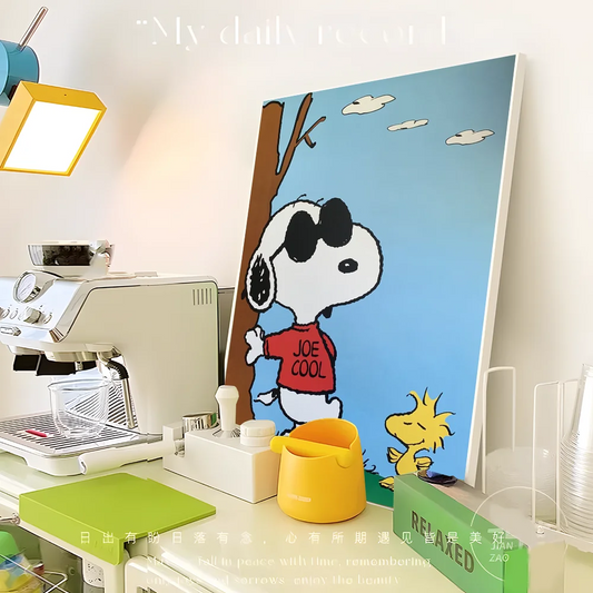 Kawaii Cartoon Comics S-Snoopy Poster – Retro Wall Art for Home Decor