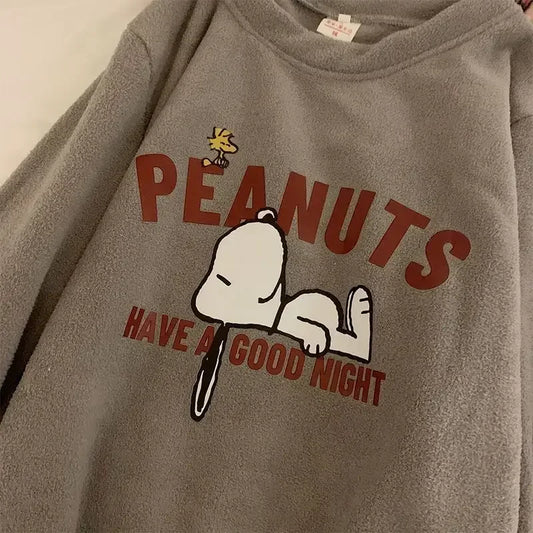 Cozy Snoopy Ladies Autumn/Winter Cartoon Home Clothes Set