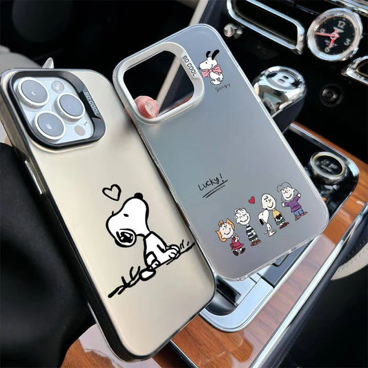 Adorable Snoopy Plating Case for Samsung Galaxy A Series Phones