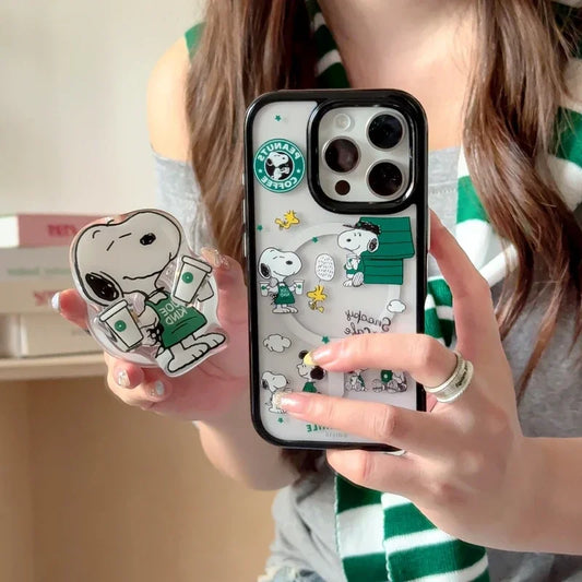 Cute Cartoon Snoopy &amp; Charlie Brown Magnetic Magsafe iPhone Case