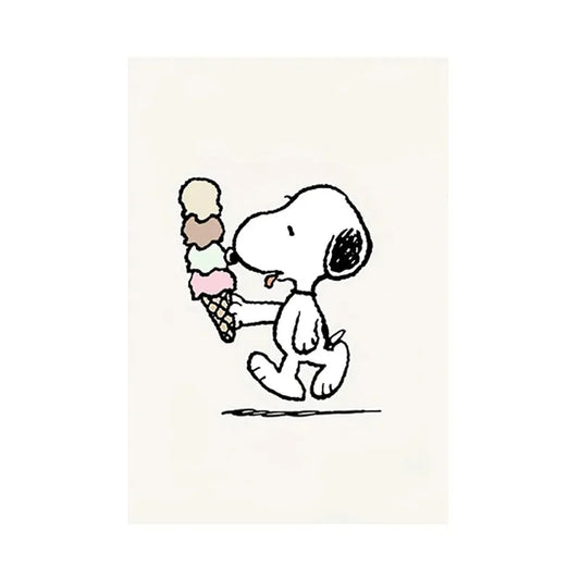 Snoopy Beach Vacation Canvas Art – Fun &amp; Minimalist Nordic Decor for Kids