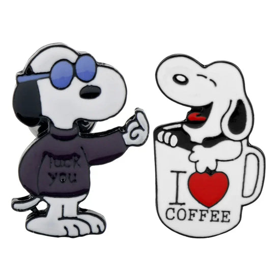 Kawaii Snoopy Alloy Brooches – Adorable Cartoon Pins for Fashion Enthusiasts