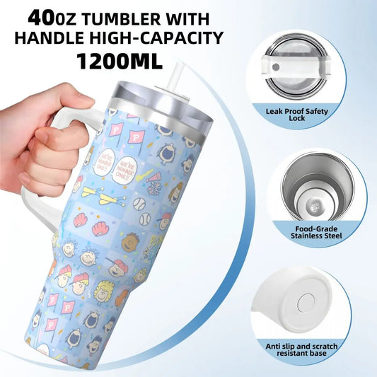 Stainless Steel Tumbler Featuring Peanuts Snoopy – Leakproof Thermal Cup for All Occasions