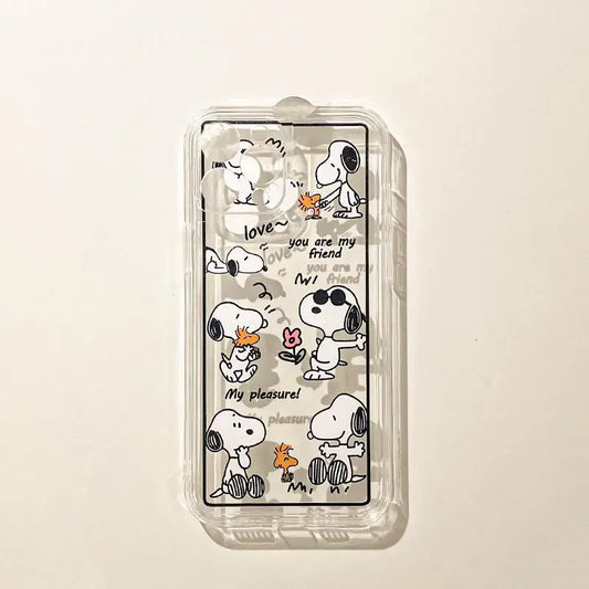 Snoopy Phone Case – Soft Clear Cartoon Cover for iPhone Models